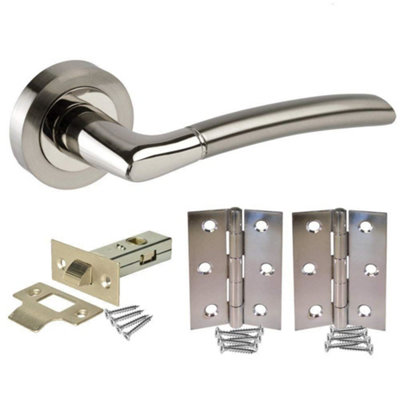 Golden Grace Indiana Style Chrome Internal Door Handles, Duo Finish, 6 Sets (Lever Latch Pack)