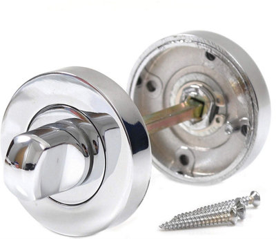 Golden Grace Polished Chrome Turn & Release Set for Bathroom Lock - Toilet Door Thumb Twist