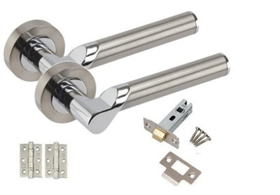 Golden Grace Titan Style Chrome Door Handles, Duo Finish, 1 Set with Ball Bearing Hinges and Latches Price Comparisons | Compare The Build