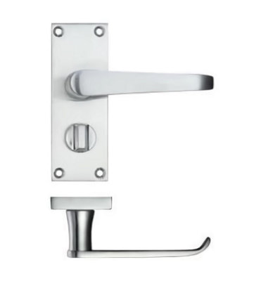 Golden Grace Victorian Lever Latch Handle Privacy Bathroom Toilet Handle Brushed Satin Chrome Finish