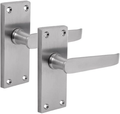 Golden Grace Victorian Straight Lever Latch Door Handle Brushed Satin Chrome