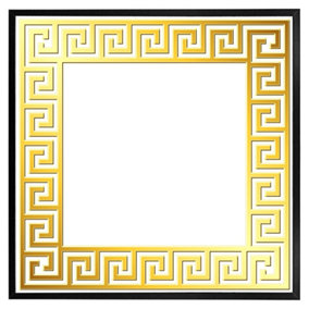 Golden greek ornamental frame (Picutre Frame) / 16x16" / White