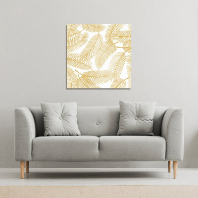 Golden Leaves (Canvas Print) / 46 x 46 x 4cm DIY at B&Q
