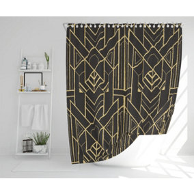 golden lined shape (Shower Curtain) / Default Title