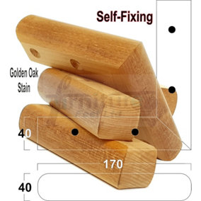 Golden Oak Stain Wood Corner Feet 45mm High Replacement Furniture Sofa Legs Self Fixing  Chairs Cabinets Beds Etc PKC321