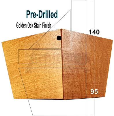 Golden Oak Stain Wood Corner Feet 95mm High Replacement Furniture Sofa Legs Self Fixing Chairs Cabinets Beds Etc PKC300