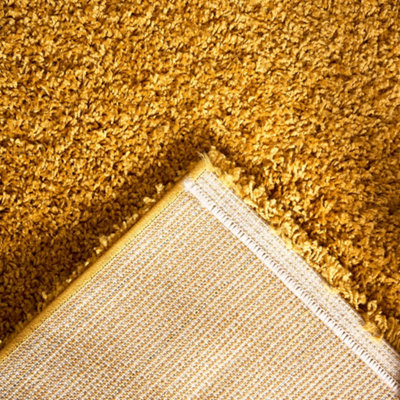 Golden Ochre Thick Shaggy Rug - California - 80x150cm (2'8