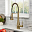 Golden Pre-rinse Pull-Down Swivel Kitchen Mixer Tap Faucet