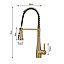 Golden Pre-rinse Pull-Down Swivel Kitchen Mixer Tap Faucet