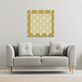 Golden Semi Circles (Canvas Print) / 101 x 101 x 4cm