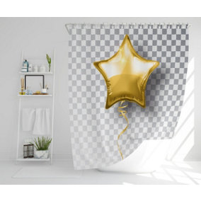 Golden Star Balloon (Shower Curtain) / Default Title