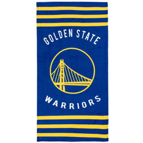 Golden State Warriors Stripe Beach Towel Blue/White/Yellow (One Size)