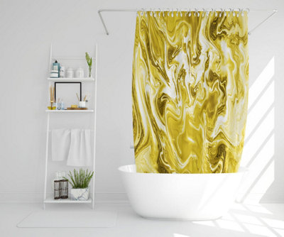 Golden Swirled Marble (Shower Curtain) / Default Title