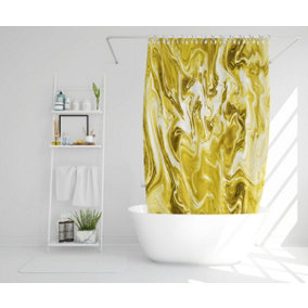 Golden Swirled Marble (Shower Curtain) / Default Title