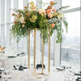 Golden Tall Metal Floor Vase Flower Stand Wedding Centrepieces H 60cm