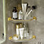 Golden Wall Mounted Acrylic Bathroom Corner Shelf Shower Storage Organiser