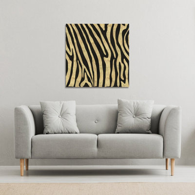 Golden Zebra (Canvas Print) / 101 x 101 x 4cm Price Comparisons | Compare The Build