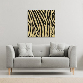 Golden Zebra (Canvas Print) / 101 x 101 x 4cm
