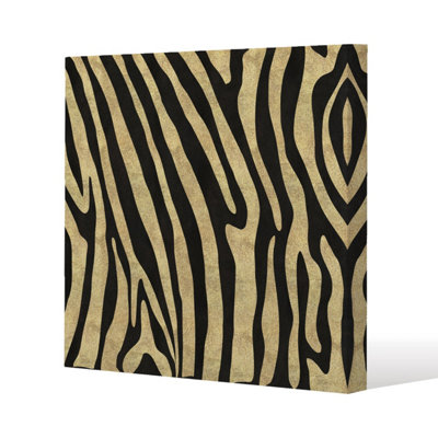 Golden Zebra (Canvas Print) / 101 x 101 x 4cm