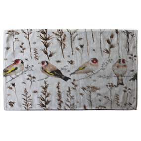 goldfinches and autumn dry plants (Kitchen Towel)