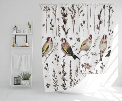goldfinches and autumn dry plants (Shower Curtain) / Default Title Price Comparisons | Compare The Build