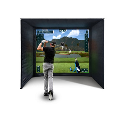 Golf Simulator Enclosure with Impact Screen - 9'10 x 8'2 x 4'11 ft / 3 ...