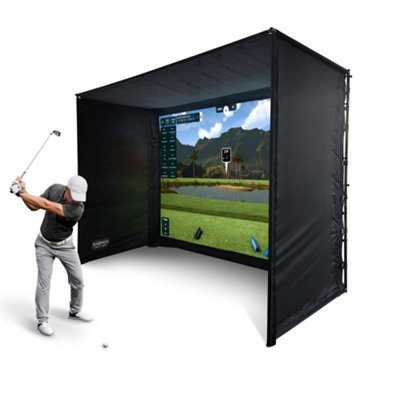Golf Simulator Enclosure with Impact Screen - 9'10 x 8'2 x 4'11 ft / 3 ...