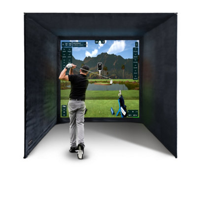 GOLF SIMULATOR ENCLOSURE WITH IMPACT SCREEN - 9'10 X 9'10 X 9'10 FT / 3 ...
