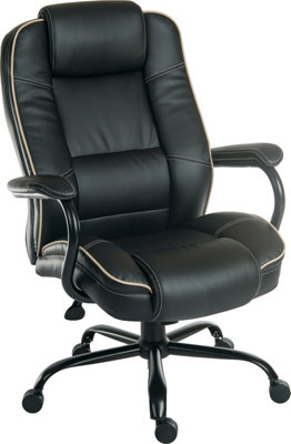 Goliath Duo Heavy Duty Executive Chair Black bonded leather rated up to 27 stone