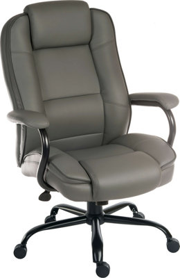 Goliath Duo Heavy Duty Executive Chair Grey bonded leather, rated up to 27 stone