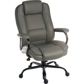 Goliath Duo Heavy Duty Executive Chair Grey bonded leather, rated up to 27 stone