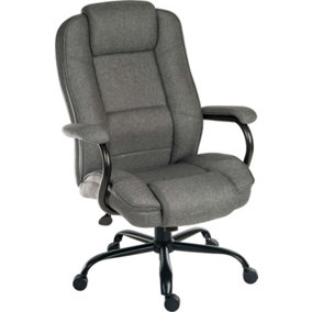 Goliath Duo Heavy Duty Executive Chair Grey Fabric rated up to 27 stone