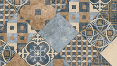 Goliath Zaragoza Tile Vinyl by Remland (Indigo, 1m x 2m)