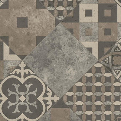 Goliath Zaragoza Tile Vinyl by Remland (Stone, 1m x 2m)