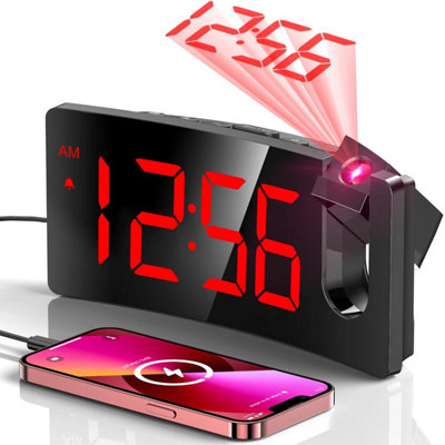 Goloza Projection Alarm Clock, Digital with Modern Curved Design 180 ...