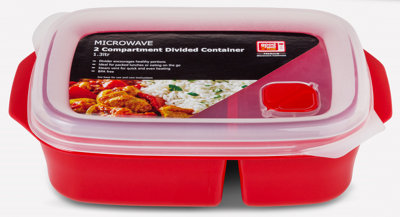 Good2Heat Plus Microwave Cookware Red Rectangular Plastic 2 Compartment ...