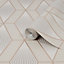 GoodHome Cicero Glitter Diamond Geometric Beige/Silver Wallpaper