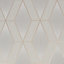 GoodHome Cicero Glitter Diamond Geometric Beige/Silver Wallpaper