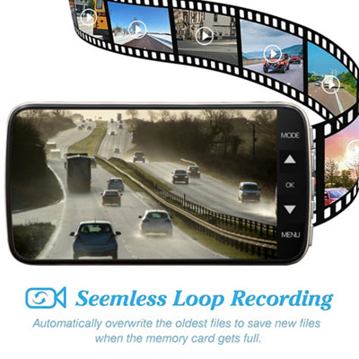 Goodyear 1080P Dual Lens Car DVR Front and Rear Camera Video Dash Cam Recorder