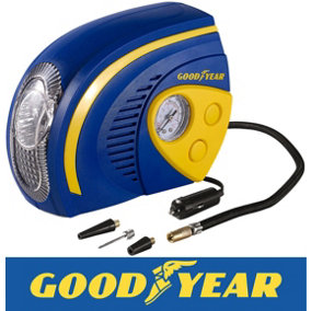 Goodyear 2 in 1 Tyre Air Compressor Inflator With LED Light Car Bike Bicycle