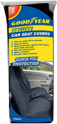 Goodyear 2 X Car Front Seat Covers Durable Water Resistant Protector Dirt Van DIY at B Q