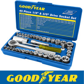 Goodyear 40pc 1/4" & 3/8" Socket Driver Set