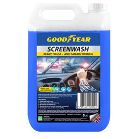 Goodyear 5 Litre Car Windscreen Wash Anti-Smear Screen Wash Clean Windshield 5L