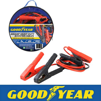 Goodyear 600AMP Starter Jump Leads 3m Car Bike Vehicle Booster Jumper Cables