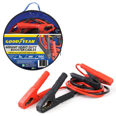Goodyear 600AMP Starter Jump Leads 3m Car Bike Vehicle Booster Jumper ...