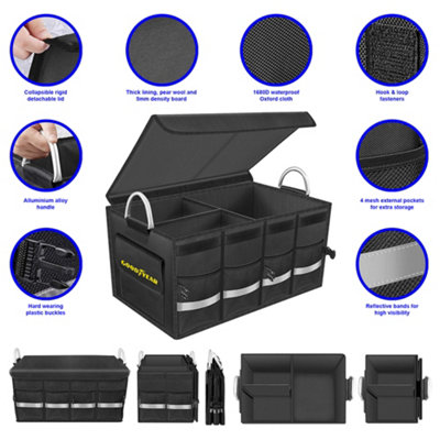 Goodyear Car Boot Multipurpose Organizer Protector Detachable Lid Waterproof - 3