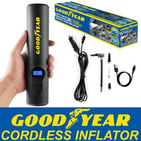Goodyear Cordless Digital Car Tyre Air Compressor Inflator Inflatables Scooter