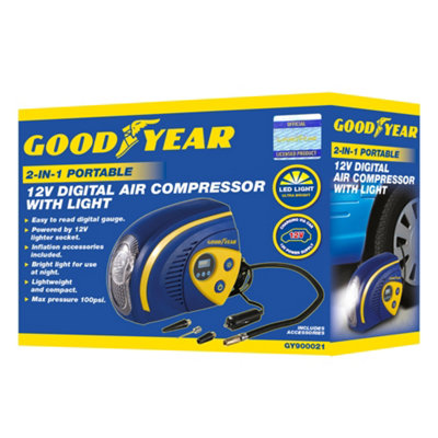 Goodyear Digital Car Tyre Air Inflator Compressor Inflatables Swimming Pool