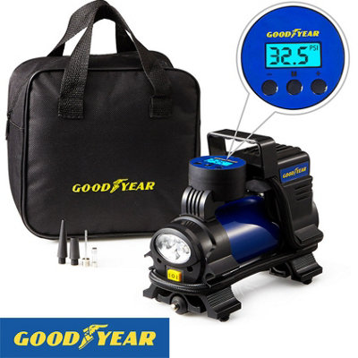 Goodyear Digital Tyre Air Compressor Inflator For Cars Vans Motorbikes ...