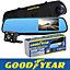Goodyear HD Mirror Dash Cam Car DVR Video Recorder with Front and Rear Camera